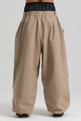 Men's Khaki Lightweight Breathable Baggy Snow Pants