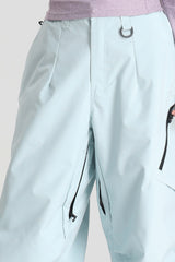 Women's Light Gray Lightweight Breathable Baggy Snow Pants