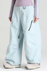 Women's Pink Lightweight Breathable Baggy Snow Pants