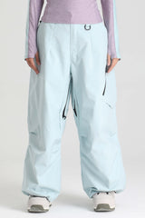 Women's  Ice Blue Lightweight Breathable Baggy Snow Pants