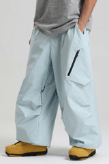 Men's Pink Lightweight Breathable Baggy Snow Pants