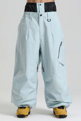 Men's Ice Blue Lightweight Breathable Baggy Snow Pants