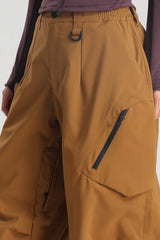 Women's Caramel Lightweight Breathable Baggy Snow Pants
