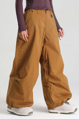 Women's Caramel Lightweight Breathable Baggy Snow Pants