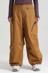 Women's Army Green Lightweight Breathable Baggy Snow Pants