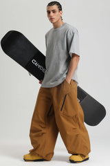 Men's Light Gray Lightweight Breathable Baggy Snow Pants