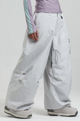 Women's Off White Lightweight Breathable Baggy Snow Pants