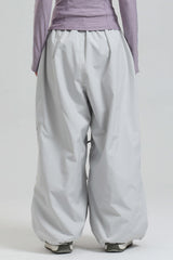 Women's Light Gray Lightweight Breathable Baggy Snow Pants