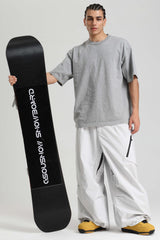 Men's Light Gray Lightweight Breathable Baggy Snow Pants