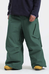 Men's Dark Green Lightweight Breathable Baggy Snow Pants