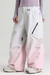 Women's  Ice Blue Lightweight Breathable Baggy Snow Pants