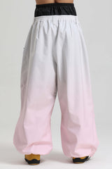 Men's Pink Lightweight Breathable Baggy Snow Pants