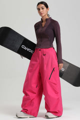 Women's Black Lightweight Breathable Baggy Snow Pants