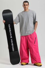 Men's Khaki Lightweight Breathable Baggy Snow Pants