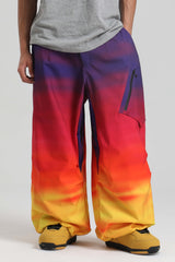 Men's Ice Blue Lightweight Breathable Baggy Snow Pants