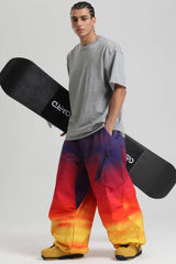 Men's Rainbow Lightweight Breathable Baggy Snow Pants