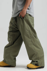 Men’s Coffee Baggy Drawstring Durable Snow Pants