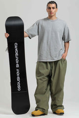 Men’s Coffee Baggy Drawstring Durable Snow Pants