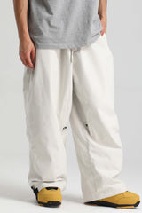 Men’s Dark Gray Baggy Drawstring Durable Snow Pants