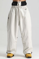 Men’s Off White Baggy Drawstring Durable Snow Pants