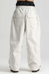 Men’s Dark Gray Baggy Drawstring Durable Snow Pants