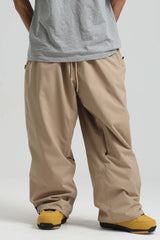 Men’s Off White Baggy Drawstring Durable Snow Pants