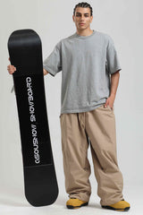 Men’s Coffee Baggy Drawstring Durable Snow Pants