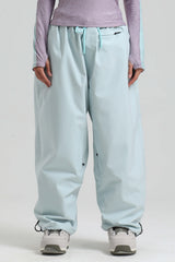 Women's Cow Print Baggy Drawstring Durable Snow Pants