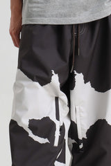 Men’s Dark Gray Baggy Drawstring Durable Snow Pants