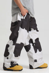 Men’s Dark Gray Baggy Drawstring Durable Snow Pants