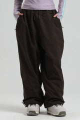 Women's Cow Print Baggy Drawstring Durable Snow Pants