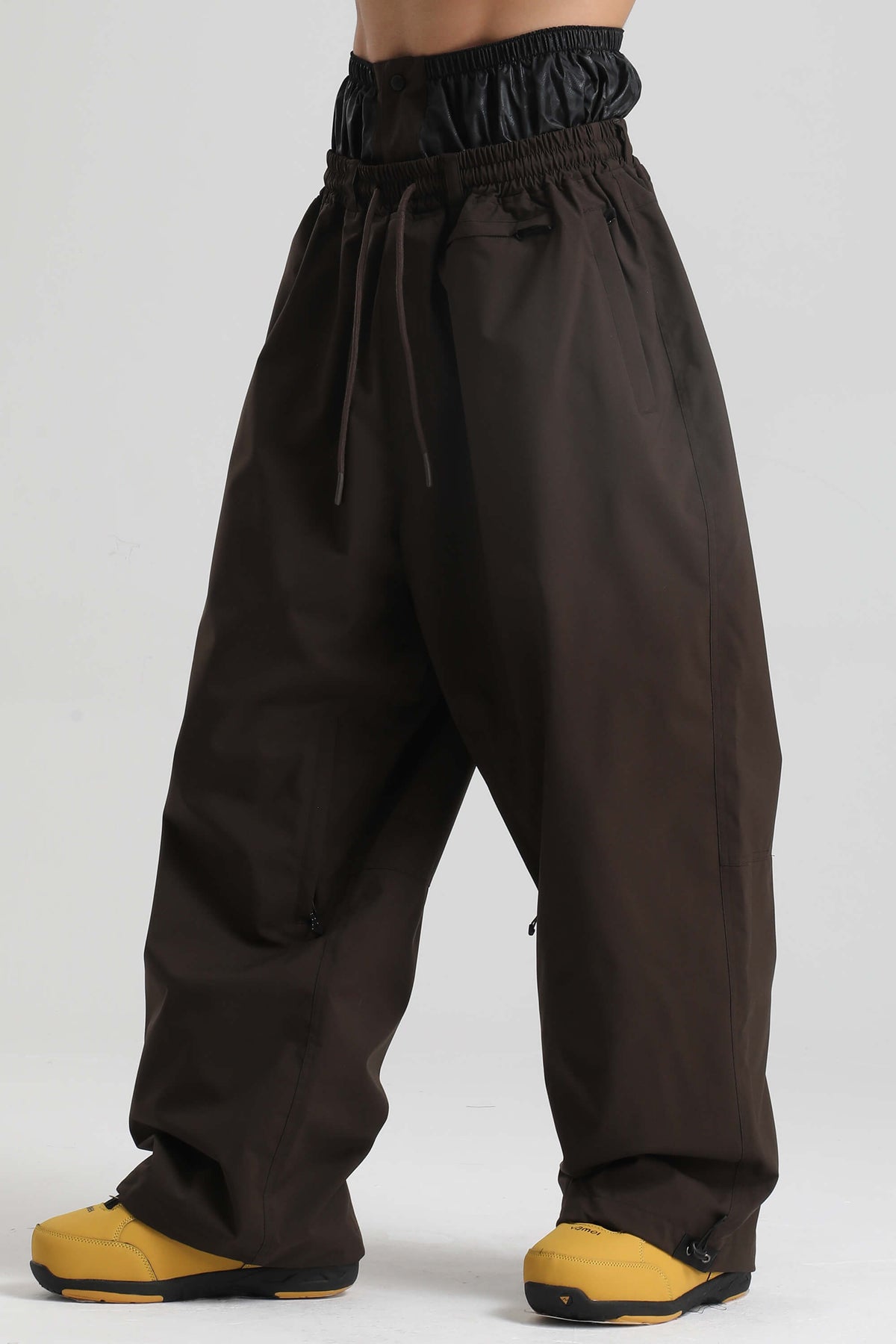 Men’s Coffee Baggy Drawstring Durable Snow Pants