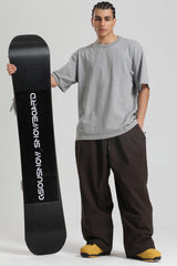 Men’s Coffee Baggy Drawstring Durable Snow Pants