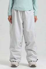 Women's Dark Gray Baggy Drawstring Durable Snow Pants