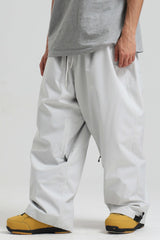 Men’s Dark Gray Baggy Drawstring Durable Snow Pants