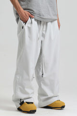 Men’s Off White Baggy Drawstring Durable Snow Pants