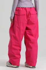 Women's Coffee Baggy Drawstring Durable Snow Pants