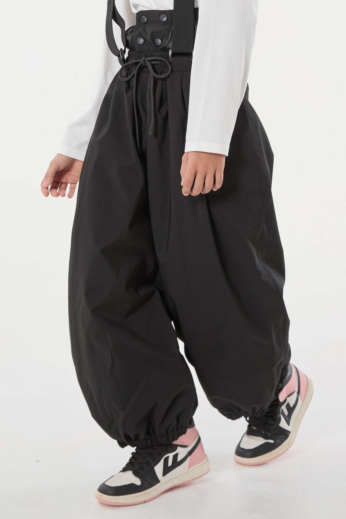 Kids’ Black Waterproof Balloon Snow Pants