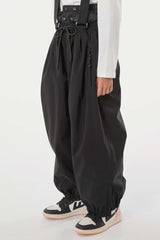 Kids’ Black Waterproof Balloon Snow Pants