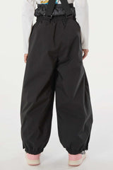 Kids’ Black Waterproof Balloon Snow Pants