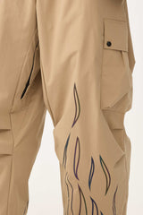 Men's Off White Reflective Flame Baggy Utility Snow Pants