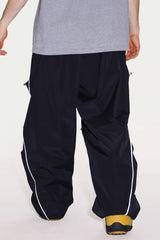 Men’s Off White Durable Reflective Stripe Baggy Snow Pants