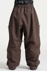 Men’s Khaki Durable Reflective Stripe Baggy Snow Pants