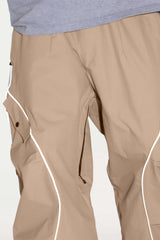 Men’s Khaki Durable Reflective Stripe Baggy Snow Pants