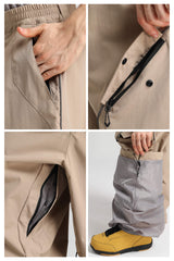 Men’s Black Durable Reflective Stripe Baggy Snow Pants