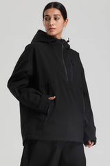 Women's Black Side-Zip Vent Fully Sealed Insulated Snow Anorak