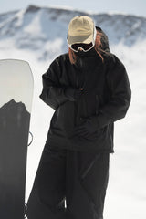 Women's Black Side-Zip Vent Fully Sealed Insulated Snow Anorak