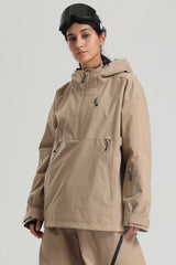 Women's Army Green Side-Zip Vent Fully Sealed Insulated Snow Anorak