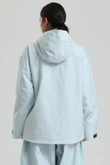 Women's Ice Blue Side-Zip Vent Fully Sealed Insulated Snow Anorak