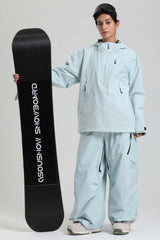 Women's Ice Blue Side-Zip Vent Fully Sealed Insulated Snow Anorak